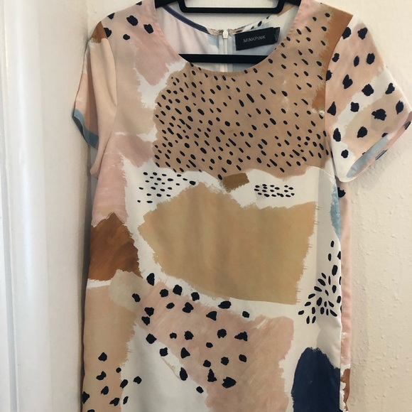 mink pink shift dress